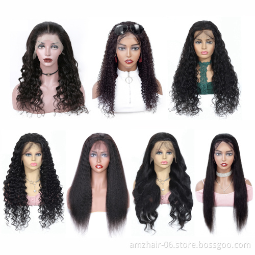 Hot Selling Mink Virgin Peruvian Young Woman Human Hair Wigs Swiss 13X4 Deep Wave Lace Front Human Hair Wig For Black Women